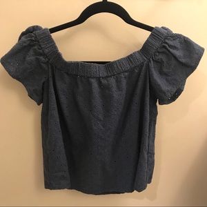 Abercrombie Tie Sleeve Off the Shoulder Top